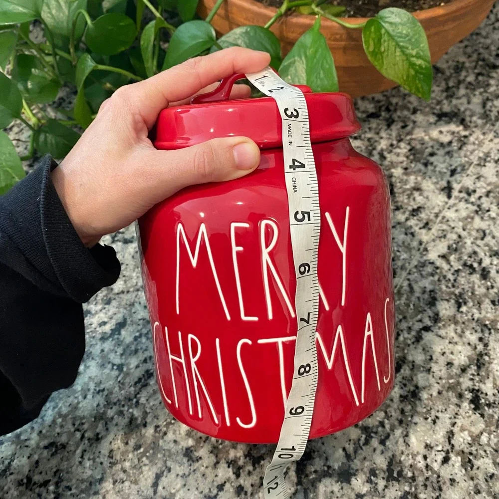 Merry Christmas Rae Dunn Red Cookie Jar